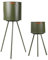 URBN GARDEN Moderner Metall-Blumentopf mit hohem Ständer, Pflanzgefäß auf Beinen, für den Außenbereich, Garten, Terrasse, dekorative Dekoration, 2 Stück