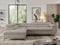 MKS MEBLE Sofa L, Wohnlandschaft L-Form mit Schlaffunktion und Bettkasten, Schlafsofa mit Bettkasten, Ecksofa, Sofa mit Einstellbare Kopfstützen, Pedro L - Beige Velvet - Links