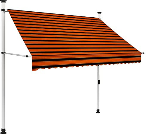 Kavolet Klemmmarkise mit Handkurbel, Markise Balkon ohne Bohren, 200 cm breit, Balkonmarkise, Höhenverstellbare, UV-beständig Wasserdicht Sonnenschutz Markisen für Balkon, Terrasse, Garten