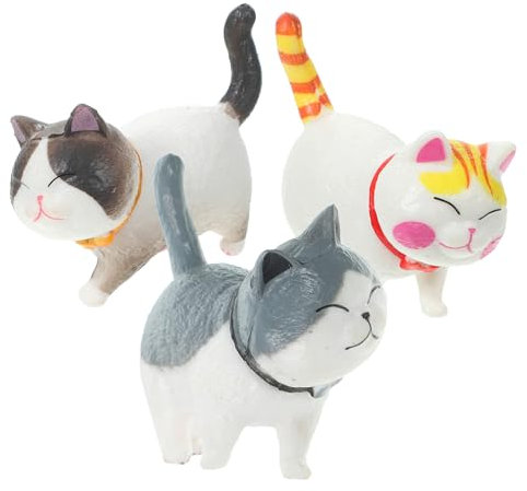 CAXUSD 9 Stk Kugelglocke Katze Mini-tier-herzstück Spielzeugkatze Für Kinder Geburtstagstorte Dekor Geburtstagskuchen-ornament Kuchenverzierung Katzenskulptur Kuchen Figur Dekor Pvc
