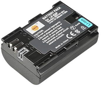 DSTE LP-E6P(7.4V/2400mAh) Li-Ionen Akku Kompatibel für Canon EOS R5 Mark II,R5 2,60Da,70D,80D,90D,7D MarkII,7D MarkIII,XC10,XC15 Digital Kamera als LP-E6 LP-E6N LP-E6NH
