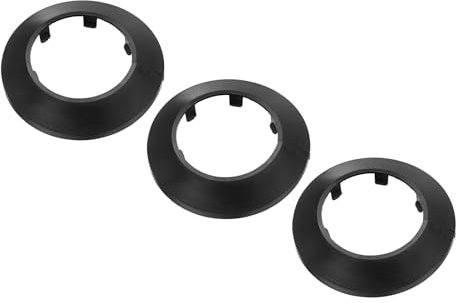 PATIKIL Cache Tuyau Radiateur, 3pcs Manchons de Tuyaux d'Eau en Plastique PP pour 1,97/50mm, Décoration Écussons Coffrage Rosace Tuyau Chauffage Plomberie Chaudière Poêle Mural, Noir