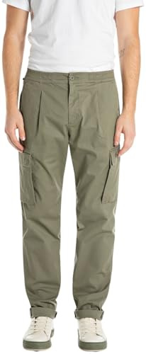 Replay Herren Cargo-Hose mit Seitentaschen, Lichen Green 232 (Grün), 32W/32L