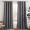 PONY DANCE Thermovorhang Hitzeschutz Graue Vorhänge Blickdicht Ösenvorhang 2er Set H 240 x B 132 cm Verdunkelnde Gardinen Wohnzimmer Modern Verdunkelungsvorhang Ösen