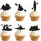 18pcs Black Glitter Silhouette Dessert Cupcake Topper Cheer to Canoe Sport Theme Decor Supplies Men Women Happy Birthday Party Decorations