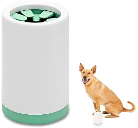 Pulitore della Zampa del Cane,Lavazampe per Cani Portatile,Spazzola Interno In Silicone,Pulitore Zampe Cane Riutilizzabile,Funziona per Cani di Tutte le Dimensioni(Verde)