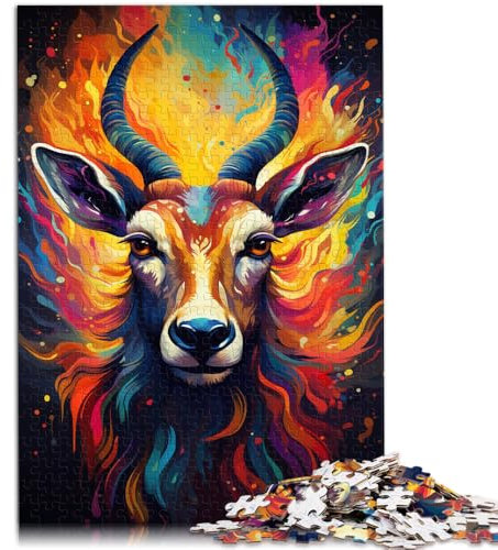 Puzzle für Erwachsene, 1000 Teile, Hirschmalerei, Denksportaufgabe, Stressabbau, Urlaub zu Hause, Zeitvertreib, 26x38cm, für 14-Jährige