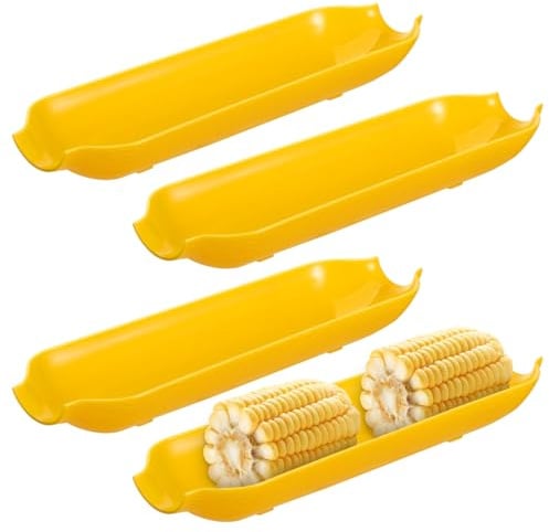 HOLIDYOYO Corn Tray Snack Serving Plate 8.5 Inch Reusable Corn Cob Dish for Appetizers Bbq Table Decor Snack Tray
