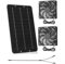 GLFLOW Double ventilateur électrique portable à énergie solaire 10 W 12 V pour niches, camping-cars et camping (double ventilateurs)