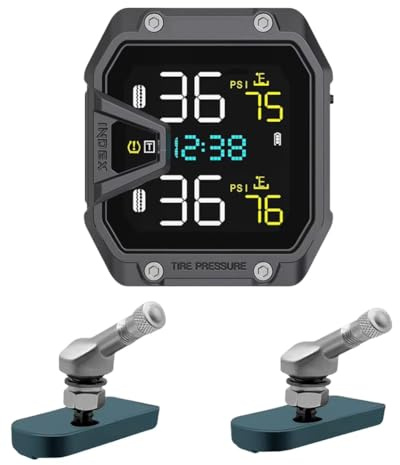 NONDK Motorcycle TPMS Tire Pressure Monitoring System Motorcycle Wireless Tire Pressure Monitor with 2 Sensors Internal