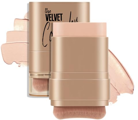 Boobeen Stick Correcteur Et Fond De Teinte 2‑en‑1, Double Pinceau, Couvrance Totale Longue Tenue, Anti-Cernes Et Imperfections, Stick Contouring Visage