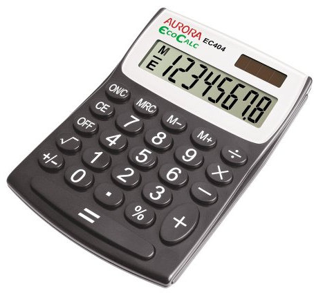 Aurora EC404 EcoCalc Calculator (Made From Recycled Plastic),Black