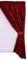 Ellis Curtain Fleur Di Lis Vorhang mit Raffhalter, Kunstseide, gefüttert, 127 x 160 cm, Rot