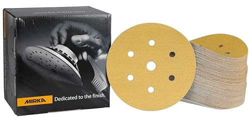 Mirka Gold Universal Sanding Paper Ø 150mm Grip 7-hole, grit P120, 100 pcs / For sanding plaster, filler, chipboard, wood, varnish
