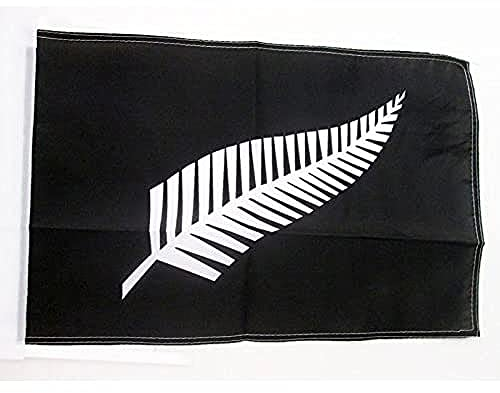 AZ FLAG - Drapeau Nouvelle-Zélande All Black - 45x30 cm - Pavillon Néo-Zélandais - Rugby 100% Polyester Avec Deux Cordelettes - 20g