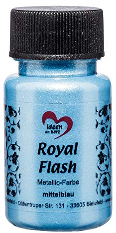 Ideen mit Herz Royal Flash, Acryl-Farbe, metallic, mit feinsten Glitzerpartikeln, 50 ml (mittelblau)