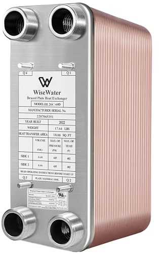 12,7 x 30,5 cm Wärmetauscher Teller Kupfer/ss316l 10–100 Teller MPT-Helmschale 1 1/10,2 cm Fußbodenheizung, Wasser Heizung, Schnee Schmelzen BL26C-60D