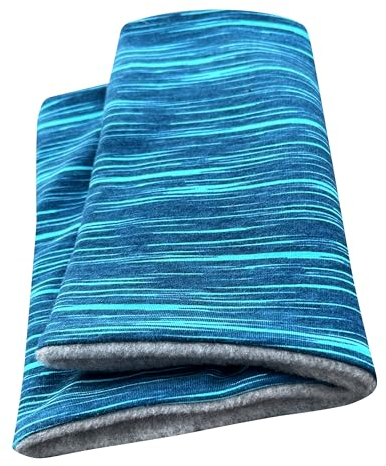 Wollhuhn Mädchen/Damen/Jungen Warmer Schlupfschal/Halstuch Innen Fleece Gefüttert Viele Motive Winter Übergangszeiten (Lines Petrol/Türkis)