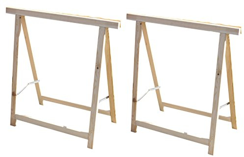 2x Holz Klappbock Unterstellbock -Traglast je ca. 75 kg- Gerüstbock Stützbock Arbeitsbock Stützbalken Holzbock Tapezierbock 75x75 cm Sägehilfe Bock Klappbar