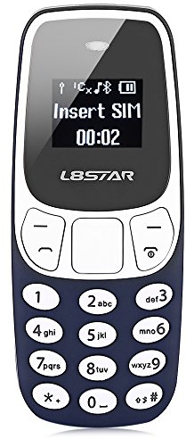 L8star BM10 Worlds, t mobile 32MB - Mini telefono 2 in 1, sbloccato GSM con vivavoce Bluetooth Dialer, doppia scheda SIM GSM (blu)