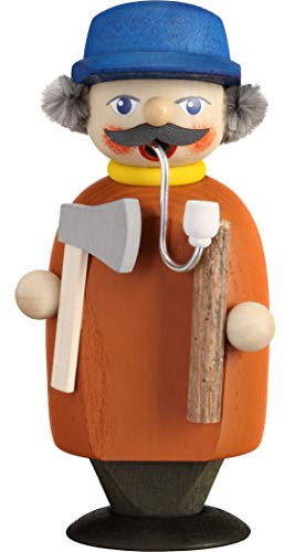 Seiffener Volkskunst | Räuchermann Erzgebirge | Kleine Gesellen 14 cm | Räuchermännchen | Original Erzgebirgische Volkskunst | 12256 | Holzsammler