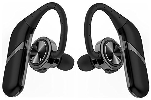 HTDirect TWS - Cuffie Bluetooth senza fili, per sport, lavoro, senza fili, senza fili, con surround stereo a 360 gradi, Bluetooth 4.2, grado di impermeabilità IPX6 (nero)