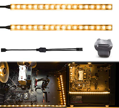 WOWLED PC Gaming RGB LED Strip Magnetic for Desktop Computer Case Lighting Compatible with Asus Aura Sync | Gigabyte RGB Fusion | MSI Mystic Light and Motherboard with 4pin 12V RGB Header, 2pcs 30cm