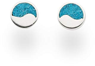 Dur Schmuck Damen Ohrstecker MEER Steinsand, Silber 925/- rhod. (O5009)