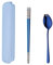 SBOMHS Portable Cutlery Set with Case Chopsticks 3 in 1 Spork (Spoon Fork Knife) Set Gift Box 18/10 Stainless Steel(Blue)
