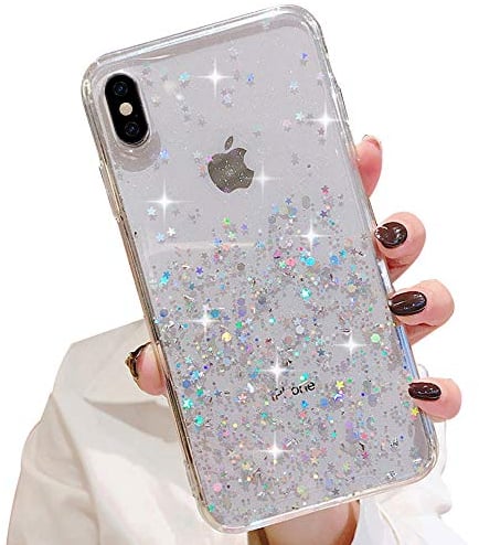 LCHULLE Designed for iPhone Xr(6.1 inch) Glitter Cover Paillette Case Sparkle Bling Bling Protective Clear TPU Bumper Silicone Back Phone Case Transparent