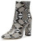 Castamere Donna Cerniera Stivali Caviglia Tacco a Blocco 10CM Alto Tacco Serpente Beige Scarpe EU 42.5
