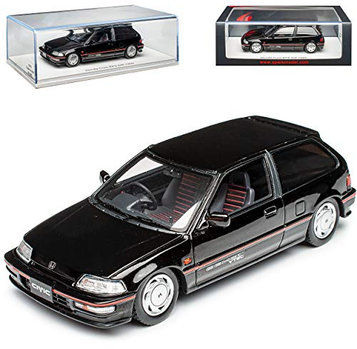 Hon-da Civic EF9 Sir 3 Türer Schwarz 4. Generation 1987-1991 1/43 Spark Modell Auto