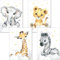 LALELU-Prints Bilder Kinderzimmer Poster Babyzimmer Deko Mädchen Jungen Kinderbilder Set Kinderzimmerbilder (Safari Tiere A3 4er Set)