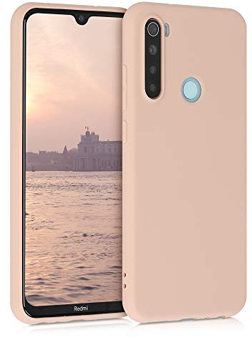 kwmobile Hülle kompatibel mit Xiaomi Redmi Note 8 (2019/2021) Hülle - weiches TPU Silikon Case - Cover geeignet für kabelloses Laden - Perlmutt