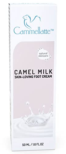 Cammellatte Kamelmilch Fusscreme mit Sheabutter - Fusscreme für sehr trockene Füsse und rissige Fersen - Fusspflege mit Aloe Vera, Calendula, Jojoba, Teebaumöl - Naturkosmetik, 50 ml