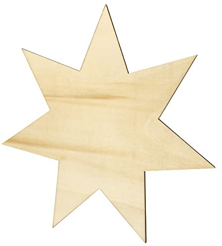 Kleenes Traumhandel Holzstern - Stern aus Holz - Wanddeko Stern - Sternscheiben - Sternform aus Holz für Geburtstag, Hochzeit, Dekoration - (ca. 20 cm, Stern Typ1)