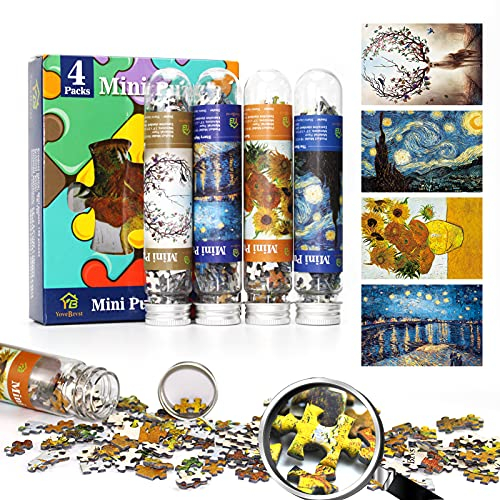 Mini-Puzzles für Erwachsene, 150 Teile (4 Packungen), Herausforderndes Mikro-Puzzle, Schwierig, Heimdekoration, Unterhaltung, 6 x 4 Zoll (15 x 10 cm)