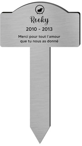 DECOHO - Plaque funeraire Personnalisable pour Hamster - Plaque commémorative avec Piquet - Gravure Laser Durable - 4 Lignes de Texte 100 - Or