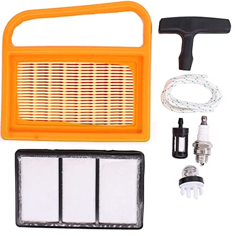 HouYeen Air and Fuel Filter Service Kit for Stihl TS410 TS420 Chainsaw with Spark Plug Primer and Pull Cord Starter Handle