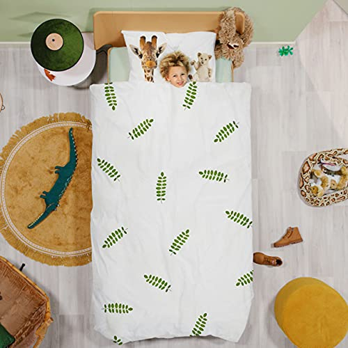 Snurk® - Kinder Bettwäsche Set, Wild Friends Bettwäsche, 135 x 200 cm, inkl. 1 Kissenbezug 80 x 80 cm, aus 100% Bio-Baumwolle