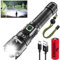 Shadowhawk Lampe Torche LED Ultra Puissante, 500000 Lumens Lampe de Poche Rechargeable, XHP70.2 Lampe Tactique, IP67 Étanche, 5 Modes USB Torche, pour Camping Randonnée Urgence
