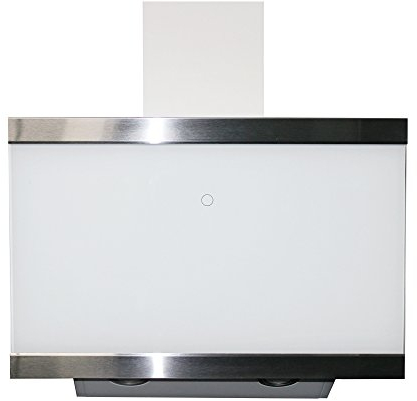 Respekta Dunstabzugshaube kopffrei / Dunstabzugshaube schräg 60 cm / Glasschirm mit Edelstahlrahmen in Weiß / Abluft - und Umluftfunktion / CH89060W / A++ / 39–59 dB
