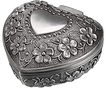 Angelkiss Xinlongyi-Bin212 Vintage Herzförmige Ring Metall Schmuckschatulle
