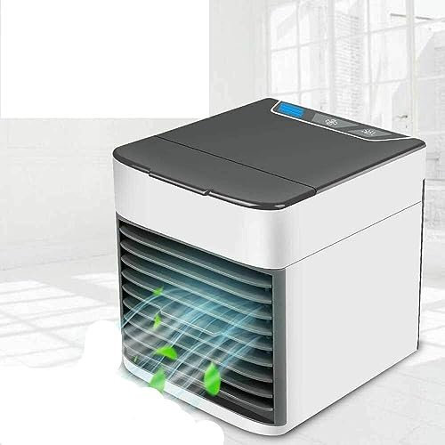 Climatiseur Portable, Mini Humidificateur D'air avec Veilleuse, Ventilateur de Refroidissement Réglable à 3 Vitesses pour Chambre à Coucher, Bureau et Extérieur