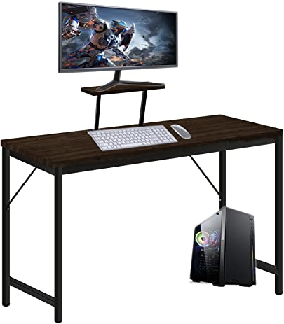 Escritorio de Ordenador 80x40x75cm Con Soporte Monitor - Mesa para Portátil y PC