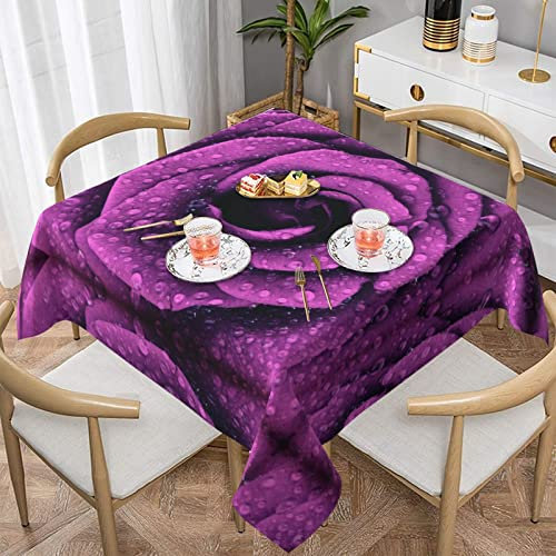 Dekorative Tischdecke, mit Rosenmuster, waschbar, wasserabweisend, Mikrofaser-Tischdecke, dekorativer Stoff, für Picknick, Bankett, Party, Küche, Esszimmer