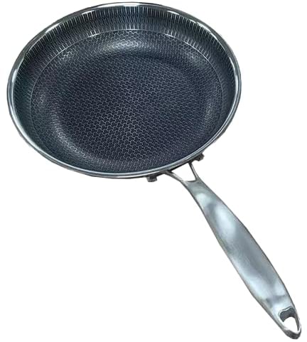EXCELLIUM 3D - Poêle Anti-adhésive Professionnelle - Tous feux dont induction - Compatible Four - Résistante & Polyvalente - Nid d'Abeille anti-rayures - Manche ergonomique anti-chaleur - 20 cm
