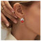 Allereya Vintage Pendientes Perlas Rojas Pendientes Cristal Cuadrados Pendientes Perlas Rojas Gota Diamantes Imitación Geométrica Pendientes La Joyería Para Las Mujeres Y Las Niñas (blanco)