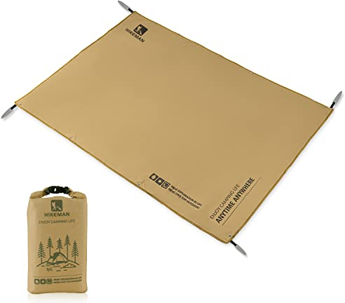 HIKEMAN Waterproof Camping Tent Tarp - Multi-Purpose Tent Footprint Groundsheet Mat,Large Tent Ground Covering Tent & Awning Carpet for Outdoor Camping Hiking Picnic (khaki)