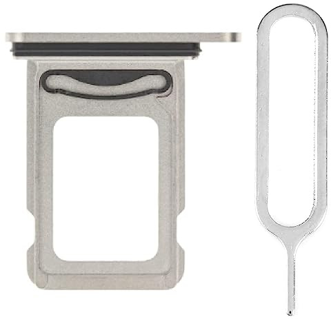 iReplaceParts Ersatz-SIM-Fach Dual SIM Halter Slot Gummidichtung mit SIM-Fach Auswerfer Werkzeug für iPhone 12 Pro / 12 Pro Max / 13 Pro / 13 Pro Max (Silber)